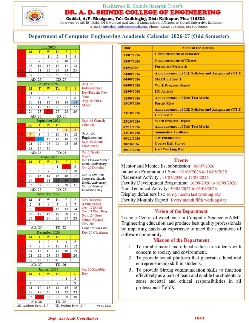 Academic Year 2026-27